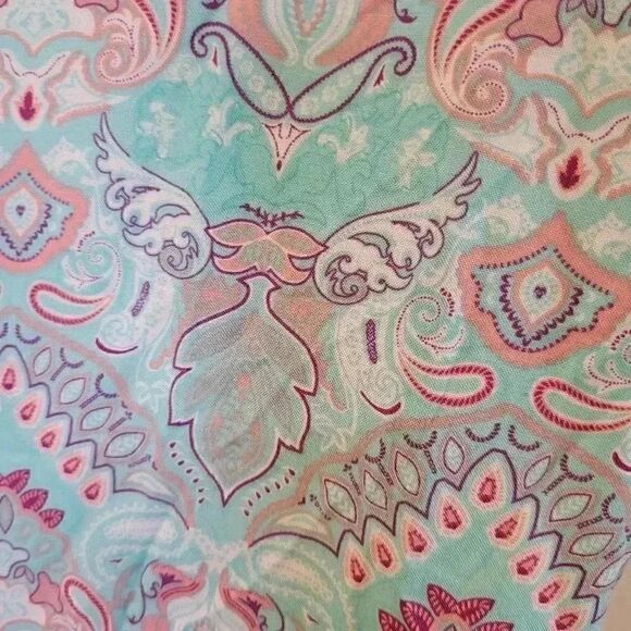 BLACK Butterfly Women's Turquoise/Pink Drawstring Pajama Lounge Pants NEW - Picture 8 of 10